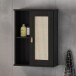 Hängeschrank >WZ-0800< 1 Tür, 2 Fächer, Kiefer massiv schwarz lackiert - 52x70x21 (BxHxT)