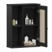 Hängeschrank >WZ-0800< 1 Tür, 2 Fächer, Kiefer massiv schwarz lackiert - 52x70x21 (BxHxT)