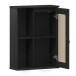 Hängeschrank >WZ-0800< 1 Tür, 2 Fächer, Kiefer massiv schwarz lackiert - 52x70x21 (BxHxT)