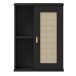 Hängeschrank >WZ-0800< 1 Tür, 2 Fächer, Kiefer massiv schwarz lackiert - 52x70x21 (BxHxT)