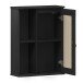 Hängeschrank >WZ-0800< 1 Tür, 2 Fächer, Kiefer massiv schwarz lackiert - 52x70x21 (BxHxT)