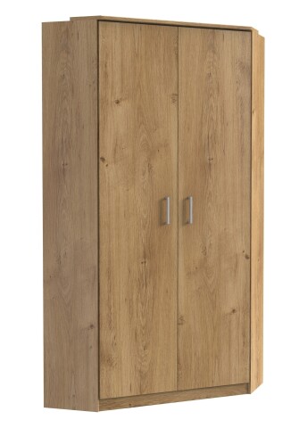 Eckkleiderschrank >Click< in Plankeneiche Dekor - 95x198x95 (BxHxT)