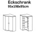Eckkleiderschrank >Click< in Eiche Sägerau Dekor - 95x198x95 (BxHxT)