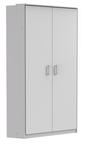 Eckkleiderschrank >Click< in weiss Dekor, Holzwerkstoff - 95x198x95cm (BxHxT)