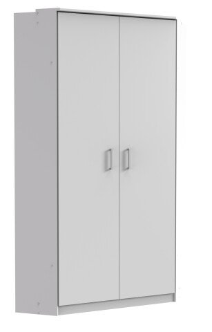 Eckkleiderschrank >Click< in weiss Dekor, Holzwerkstoff - 95x198x95cm (BxHxT)