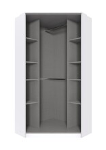 Eckkleiderschrank >Click< in weiss Dekor, Holzwerkstoff - 95x198x95cm (BxHxT)