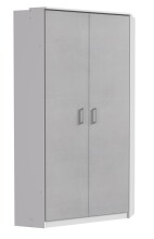 Eckkleiderschrank >Click< in weiss / Beton Dekor -...