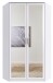 Eckkleiderschrank >Click< in weiss Dekor / Spiegel - 95x198x95 (BxHxT)