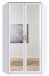 Eckkleiderschrank >Click< in weiss Dekor / Spiegel - 95x198x95 (BxHxT)