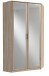Eckkleiderschrank >Click< Eiche Sägerau / Spiegel - 95x198x95 (BxHxT)