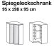Eckkleiderschrank >Click< Plankeneiche / Spiegel - 95x198x95 (BxHxT)