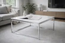 Couchtisch >Reno< in MDF weiß, Metall...