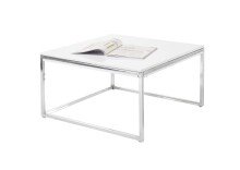 Couchtisch >Reno< in MDF weiß, Metall verchromt - 70x40x70cm (BxHxT)