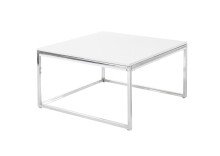 Couchtisch >Reno< in MDF weiß, Metall verchromt - 70x40x70cm (BxHxT)
