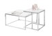 Couchtisch >Reno< in MDF weiß, Metall verchromt - 70x40x70cm (BxHxT)