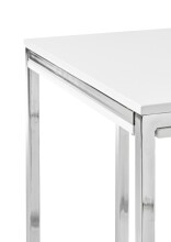 Beistelltisch >Reno mini< in MDF weiß, Metall verchromt - 45x50x45cm (BxHxT)