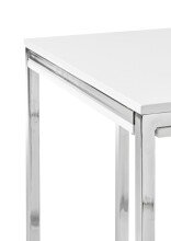 Beistelltisch >Reno mini< in MDF weiß, Metall verchromt - 45x50x45cm (BxHxT)