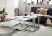 Beistelltisch >Reno mini< in MDF weiß, Metall verchromt - 45x50x45cm (BxHxT)