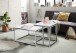 Beistelltisch >Reno mini< in MDF weiß, Metall verchromt - 45x50x45cm (BxHxT)