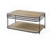 Couchtisch >Bomi< Mango massiv / Metall schwarz / Wiener Geflecht - 92x40x60cm (BxHxT)