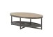 Couchtisch >Moca< Akazie massiv / Metall schwarz / Gitterablage - 121x44x71cm (BxHxT)