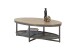 Couchtisch >Moca< Akazie massiv / Metall schwarz / Gitterablage - 121x44x71cm (BxHxT)