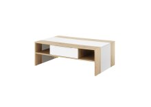 Couchtisch >Malou< 2 Schübe, Artisan Eiche Dekor / weiss - 110x39x70cm (BxHxT)