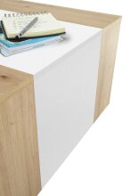 Couchtisch >Malou< 2 Schübe, Artisan Eiche Dekor / weiss - 110x39x70cm (BxHxT)
