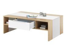 Couchtisch >Malou< 2 Schübe, Artisan Eiche Dekor / weiss - 110x39x70cm (BxHxT)