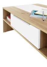 Couchtisch >Malou< 2 Schübe, Artisan Eiche Dekor / weiss - 110x39x70cm (BxHxT)