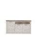 Sideboard >DURO< 3 Türen, Pinie Weiss / Eiche Antik Dekor - 172,2x90,3x41,3cm (BxHxT)