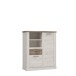 Highboard >DURO< 2 Türen, Pinie Weiss / Eiche Antik Dekor - 109,8x128,3x41,3cm (BxHxT)
