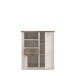 Highboard >DURO< 2 Türen, Pinie Weiss / Eiche Antik Dekor - 109,8x128,3x41,3cm (BxHxT)