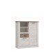 Highboard >DURO< 2 Türen, Pinie Weiss / Eiche Antik Dekor - 109,8x128,3x41,3cm (BxHxT)