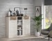 Highboard >DURO< 2 Türen, Pinie Weiss / Eiche Antik Dekor - 159,6x128,3x41,3cm (BxHxT)