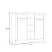Highboard >DURO< 2 Türen, Pinie Weiss / Eiche Antik Dekor - 159,6x128,3x41,3cm (BxHxT)