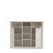 Highboard >DURO< 2 Türen, Pinie Weiss / Eiche Antik Dekor - 159,6x128,3x41,3cm (BxHxT)