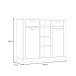 Highboard >DURO< 2 Türen, Pinie Weiss / Eiche Antik Dekor - 159,6x128,3x41,3cm (BxHxT)