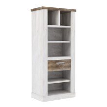 Regal >DURO< Schublade, Pinie Weiss / Eiche Antik...