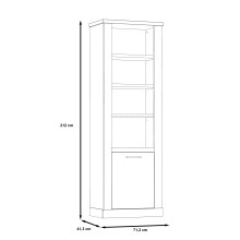 Regal >DURO< 1 Tür, Pinie Weiss / Eiche Antik Dekor - 71,4x212x41,3cm (BxHxT)