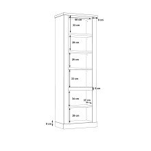 Regal >DURO< 1 Tür, Pinie Weiss / Eiche Antik Dekor - 71,4x212x41,3cm (BxHxT)