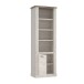 Regal >DURO< 1 Tür, Pinie Weiss / Eiche Antik Dekor - 71,4x212x41,3cm (BxHxT)
