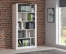 Bücherregal >DURO< 10 Fächer, Pinie Weiss...