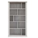 Bücherregal >DURO< 10 Fächer, Pinie Weiss / Eiche Antik Dekor - 114,4x212x41,3cm (BxHxT)
