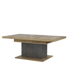 Couchtisch >RICCIANO< ausziehbar 160cm, Stabeiche Dekor/Betonoptik - 120/160x46,9x70cm BxHxT