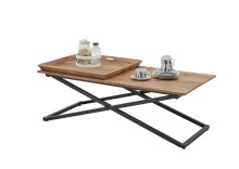 Couchtisch >Allround< 2 Tabletts, Akazie massiv /...