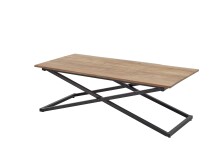 Couchtisch >Allround< 2 Tabletts, Akazie massiv / Metall schwarz- 122x46x61 (BxHxT)