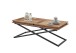 Couchtisch >Allround< 2 Tabletts, Akazie massiv / Metall schwarz- 122x46x61 (BxHxT)