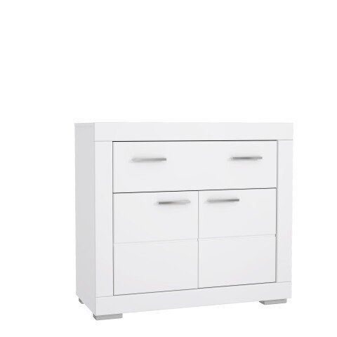 Kommode >SNOW< 2 Türen, 1 Schub, in weiß - 96x86,5x41,4cm (BxHxT)