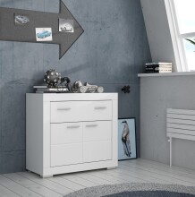 Kommode >SNOW< 2 Türen, 1 Schub, in weiß - 96x86,5x41,4cm (BxHxT)
